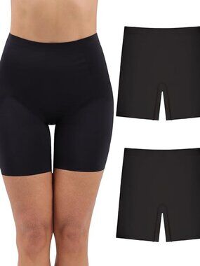 Irisimorii Black 2 Pack Seamless Shaper Shorts Underwear Tummy Control NEW